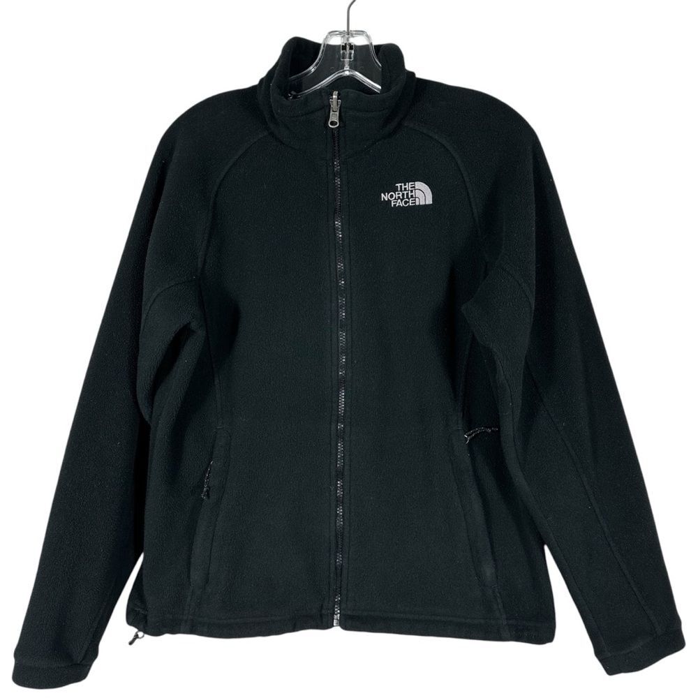 The North Face Fleece Jacket Womens Size M Black Cozy Knit Full Zip Outdoor